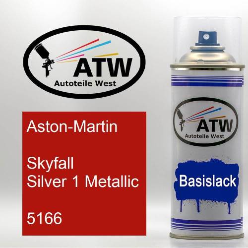 Aston-Martin, Skyfall Silver 1 Metallic, 5166: 400ml Sprühdose, von ATW Autoteile West.